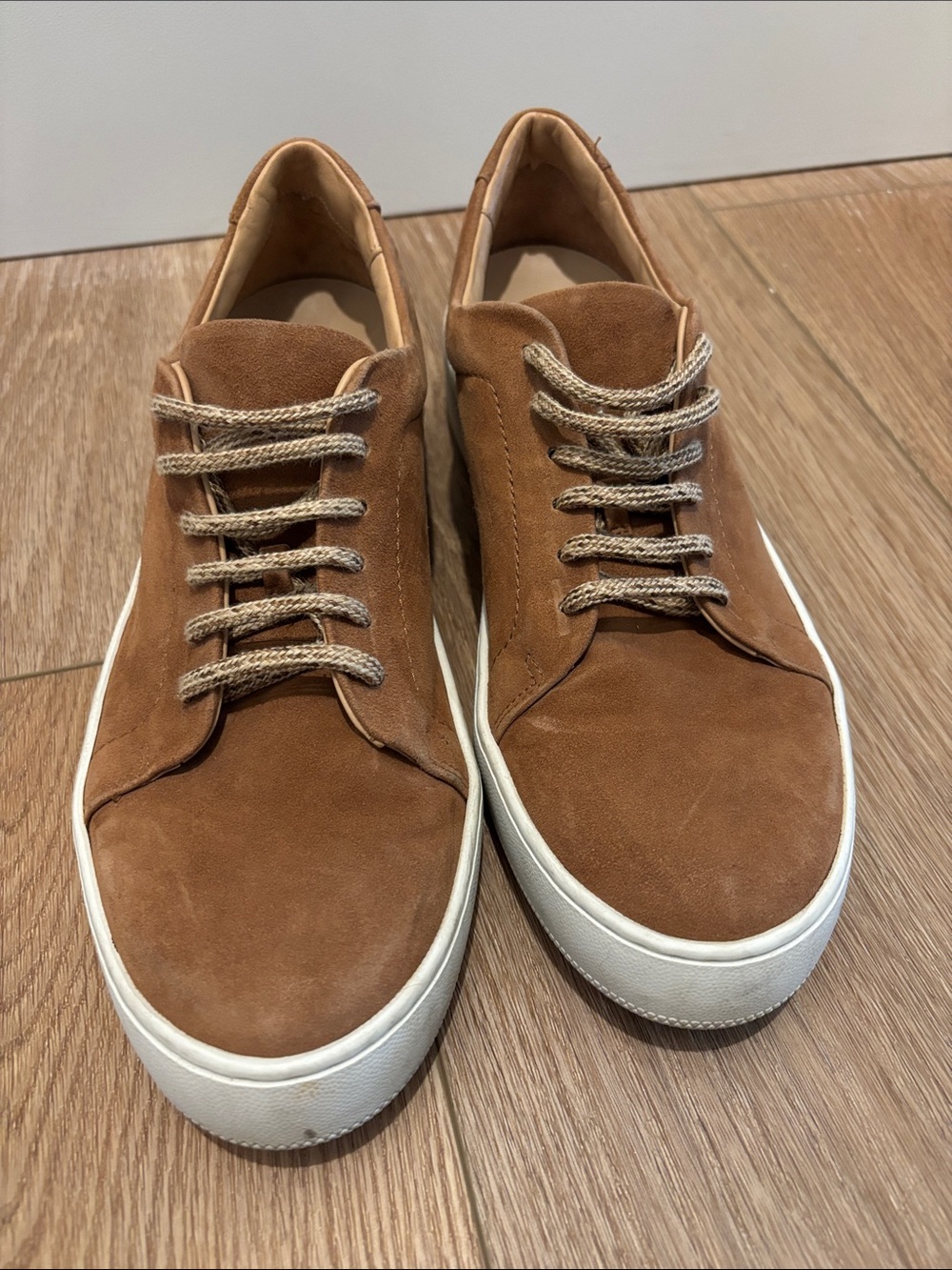 Jenni Kayne women’s Suede Sneaker in Chestnut Brown with White Sole